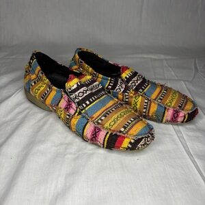 Roper Multicolor Striped Woven Slip-On Moccasins